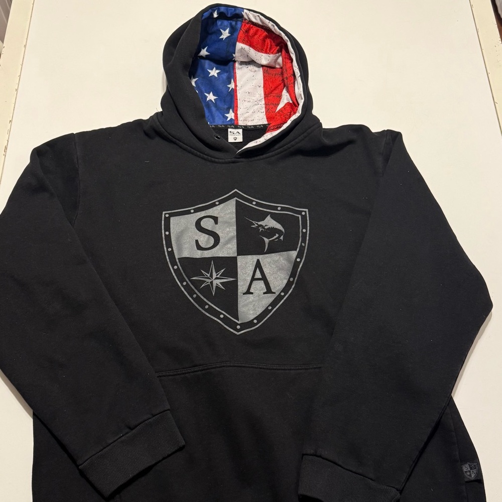 Men’s black Hoodie XXL This is an SA Company Fishing Hoodie